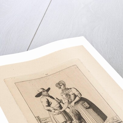 Man and woman in costume from Kampereiland, Carl Cristiaan Fuchs by Harmanus Langerveld