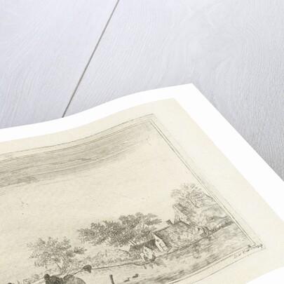 River view with rowing boat at Rijnsaterwoude by Daniël Nicolaas Chimaer van Oudendorp