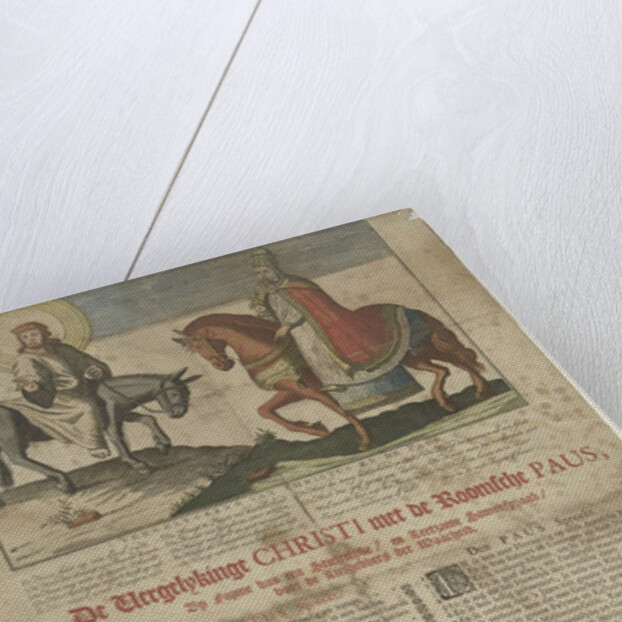 Christ on the donkey, the Pope on a horse by Jan van der Heyden II