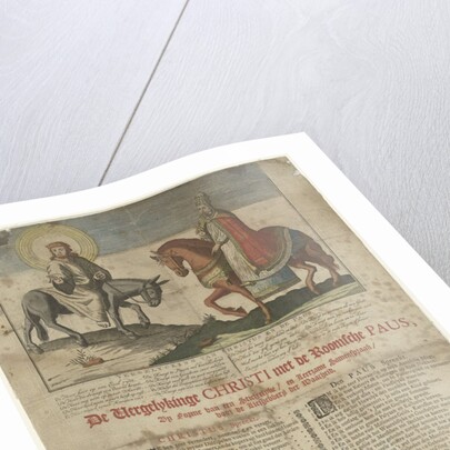 Christ on the donkey, the Pope on a horse by Jan van der Heyden II