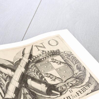 Coat of arms of Antoni Coning and Mahu le Febure by Romeyn de Hooghe