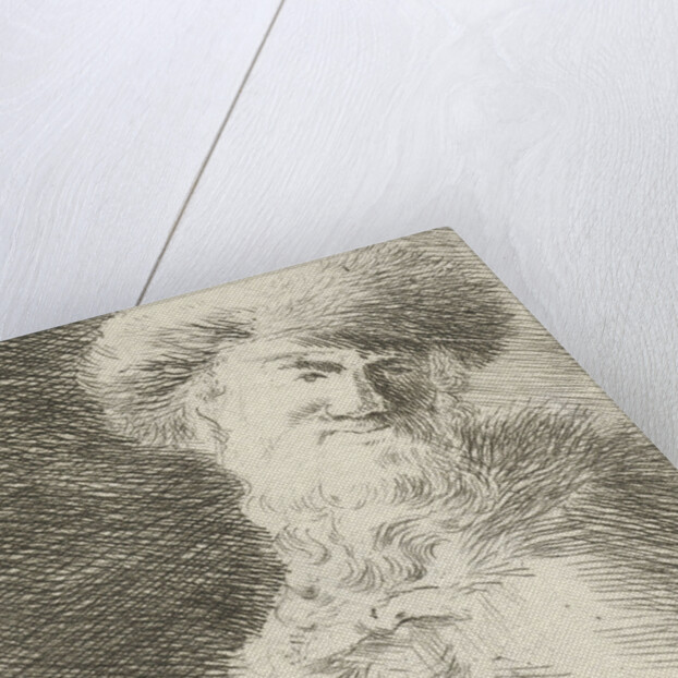 Portrait of an unknown man with fur hat by Simon Klapmuts