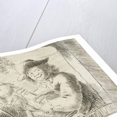 Rommelpot, a friction drum player and two children in a niche by Simon Klapmuts