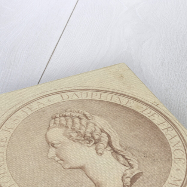 Portrait of Marie Antoinette, Dauphine of France, in bas-relief on the medallion by Gilles Demarteau