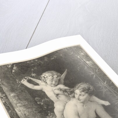 Amor on the back of a young woman by Léon Bazile Perrault