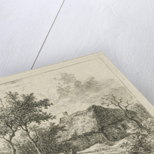 Three figures at a farm by Gerrit Jan Michaelis