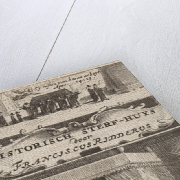 Title page for F. Ridderus Historical sterf-huys by Johannes Borstius