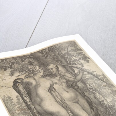 Diana and a nymph before a tree by Justus Danckerts