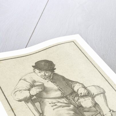 Seated farmer with pitcher by Cornelis Ploos van Amstel