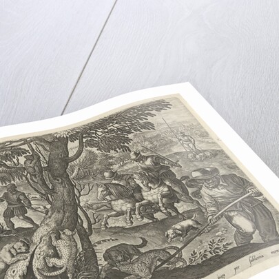 Hunting wild cats by Philips Galle