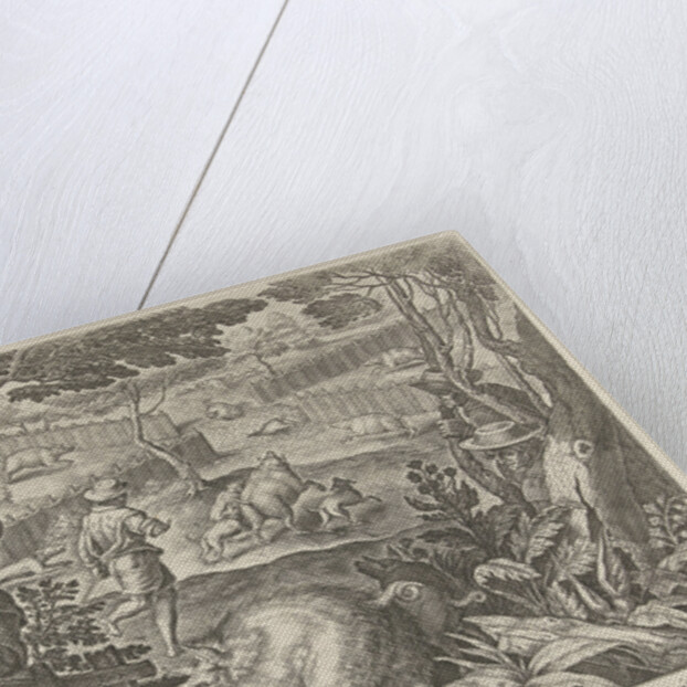 Hunting boar by Philips Galle