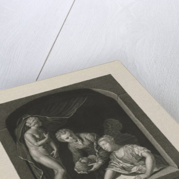 Woman drawing in a window by Johannes de Mare