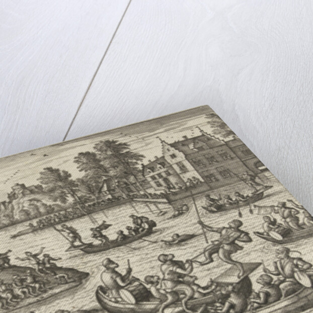 Joust on the water by Philips Galle