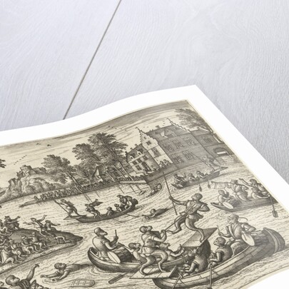 Joust on the water by Philips Galle