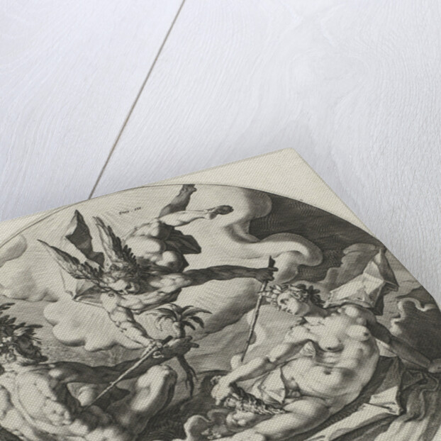 Third day of creation: separation of land and water by Hendrick Goltzius