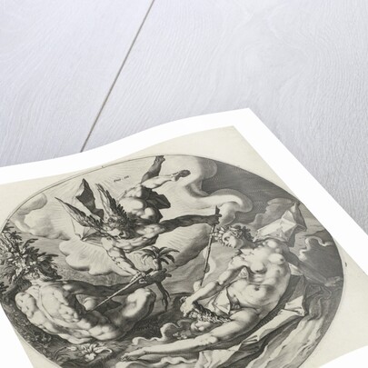 Third day of creation: separation of land and water by Hendrick Goltzius