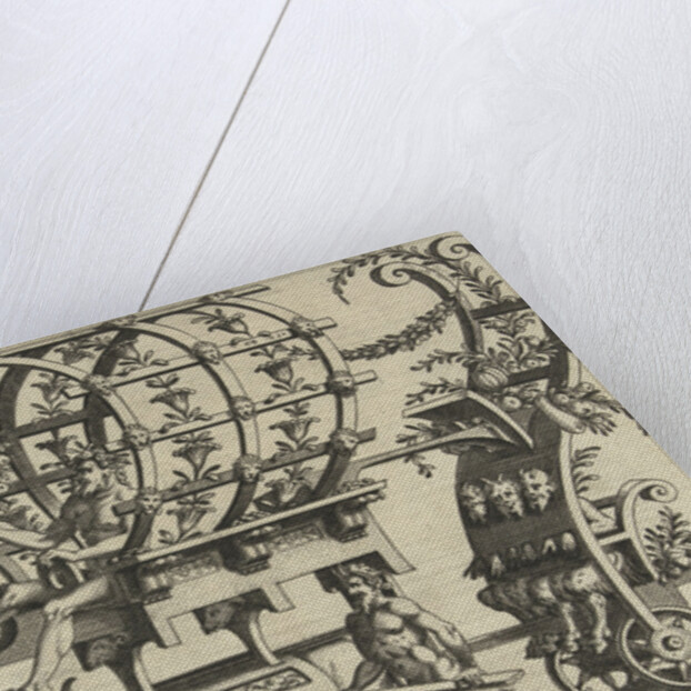 Chariot drawn by a satyr and two bulls by Cornelis Bos