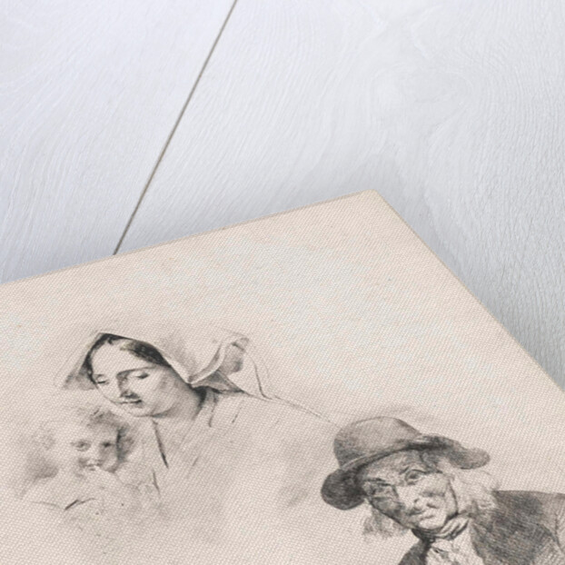 Woman with a child and old man by Louis Anthony Vintcent