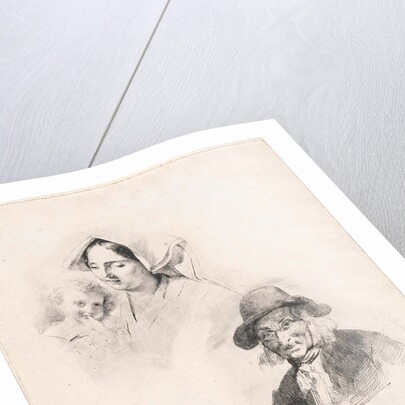 Woman with a child and old man by Louis Anthony Vintcent