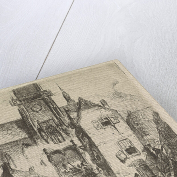 Procession in the doorway of a church by Petrus Marius Molijn