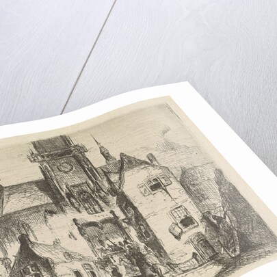 Procession in the doorway of a church by Petrus Marius Molijn