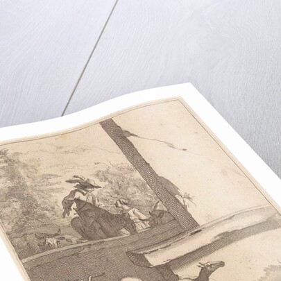 Goats and one rider at a wall by Nicolaes Pietersz. Berchem