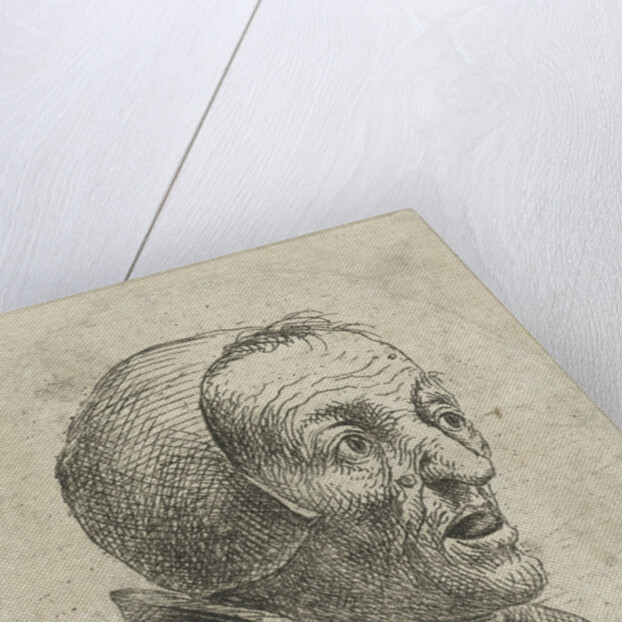 Bust of an old woman with open mouth by Nicolaes van Haeften