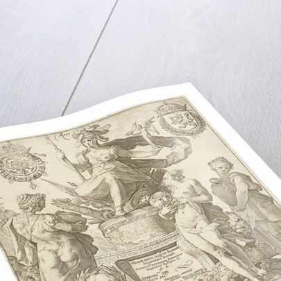 Title print for print series The Roman heroes by Hendrick Goltzius