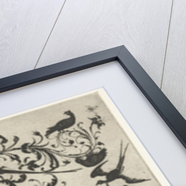 Decoration with flowers and birds by Anonymous