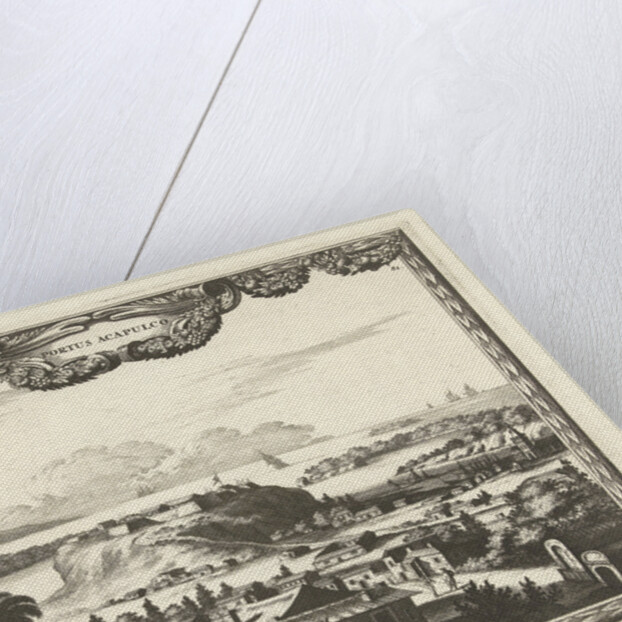 View of port and fortress in Acapulco by Staten van Holland en West-Friesland