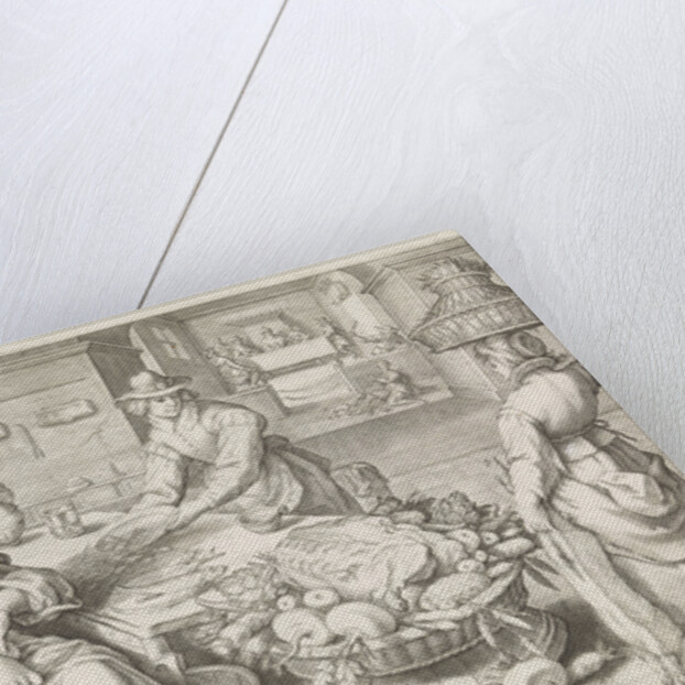 Kitchen piece with parable of the rich man and Lazarus by Imperial court