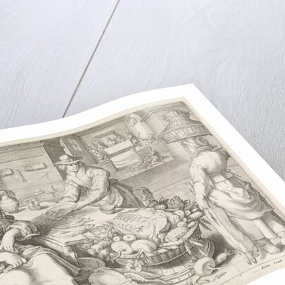 Kitchen piece with parable of the rich man and Lazarus by Imperial court