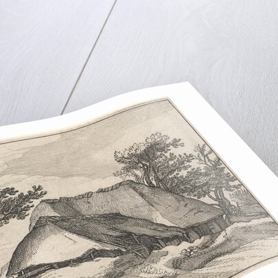 Farm and shepherd with his dog by Boëtius Adamsz. Bolswert