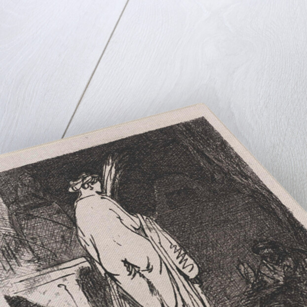 Artist draws a nude model by Rembrandt Harmensz. van Rijn