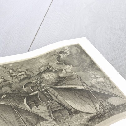Two galleys behind a three-master, airborne fall of Phaeton by Pieter Brueghel I