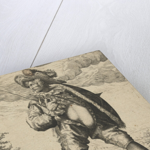 Soldier with sword and shield by Hendrick Goltzius