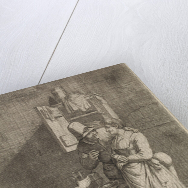 Farmer Couple and a man with a glass, Justus van den Nijpoort by Franz Prechler