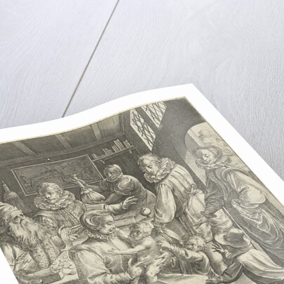 Prodigal son receives his inheritance by Nicolaes de Bruyn