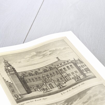 Two views in Alkmaar with the City Hall and de waag, The Netherlands by Abraham Rademaker