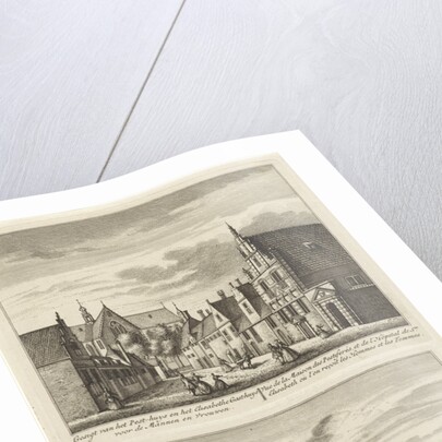 Two views in Alkmaar with the Plague House and St Elisabeth Hospital, The Netherlands by Abraham Rademaker