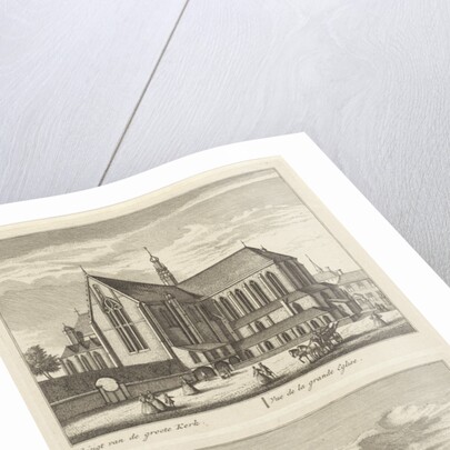 Two views in Alkmaar with the Great Church and the Chapel Church, The Netherlands by Abraham Rademaker