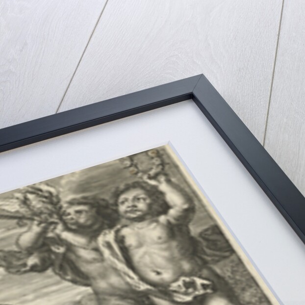 Allegory with combat between putto satyr and child as virtue and vice by Peter van Lint