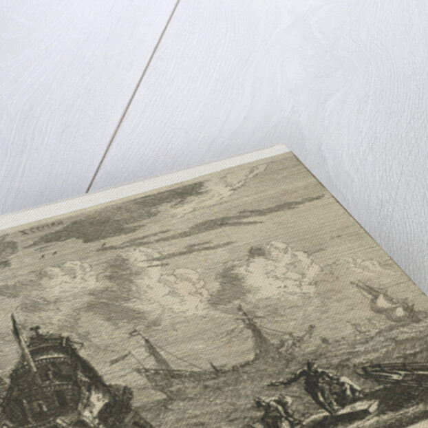 Dismantled sailing ship by Reinier Nooms