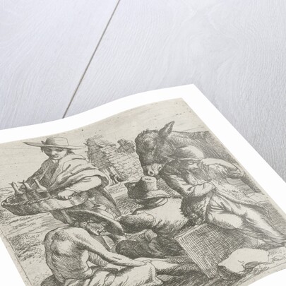 Gin seller and the three beggars by Jan van Ossenbeeck