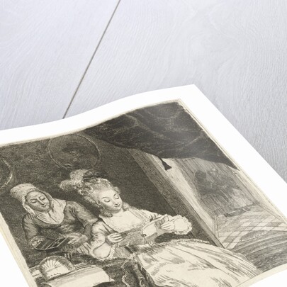 Young woman reading a letter by Louis Bernard Coclers