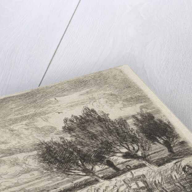 Willows at the waterside by Augustinus Jacobus Bernardus Wouters