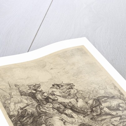 Henry II, Holy Roman Emperor on horseback in battle by Theodoor Schaepkens