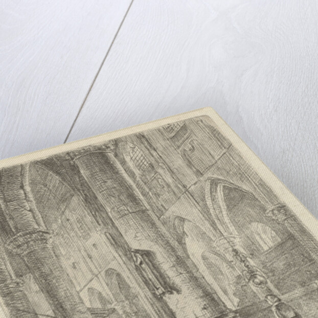 Church Interior with a boy and a seated woman by Adrianus Wilhelmus Nieuwenhuyzen