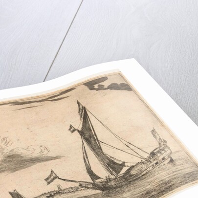 Two warships and a yacht by Reinier Nooms