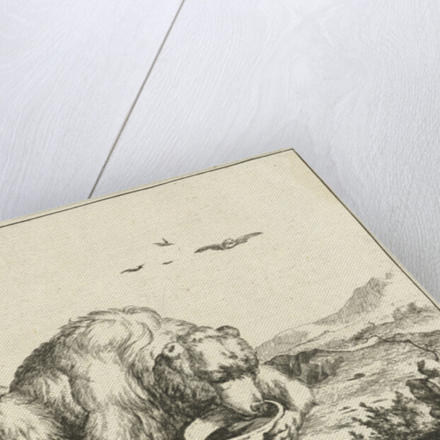 Sitting Bear, from the front, one leg to a bowl by Marcus Gerards I